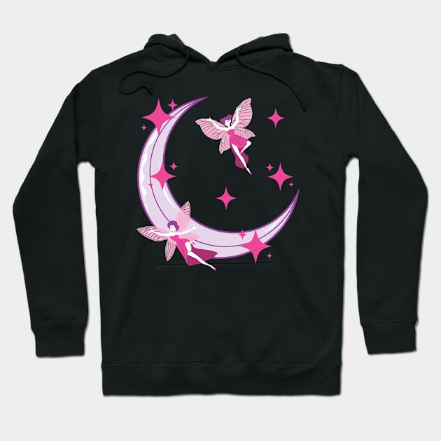 Fairycore Aesthetic Pastel Goth Fairy Moon Fairies Hoodie by Alex21